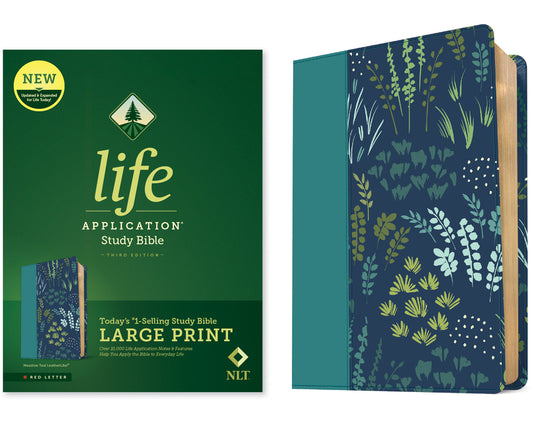NLT Life Application Study Bible, Third Edition, Large Print (Leatherlike, Meadow Teal, Red Letter) - Ingram