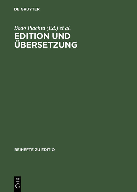 Edition und Übersetzung (Reprint 2013) - Ingram