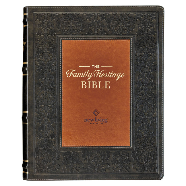 NLT Family Heritage Bible, Large Print Family Devotional Bible for Study, New Living Translation Holy Bible Faux Leather Flexible Cover, Additional In - Ingram