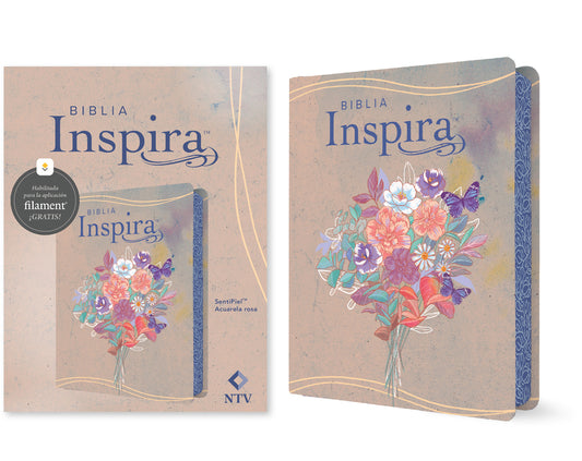 Biblia Inspira Ntv Con Filament (Sentipiel, Acuarela Rosa) - Ingram
