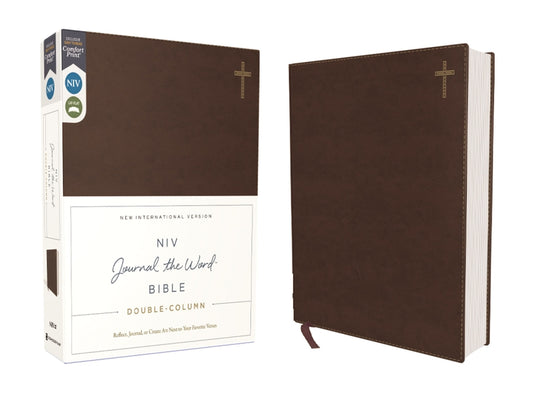 Niv, Journal the Word Bible, Double-Column, Leathersoft, Brown, Red Letter Edition, Comfort Print: Reflect, Take Notes, or Create Art Next to Your Fav - Ingram