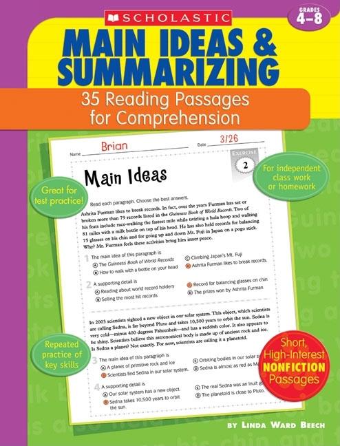 35 Reading Passages for Comprehension: Main Ideas & Summarizing: 35 Reading Passages for Comprehension - Ingram
