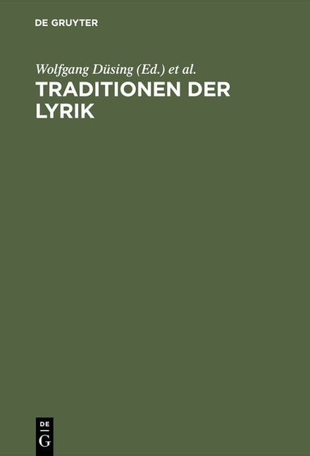 Traditionen der Lyrik (Reprint 2015) - Ingram