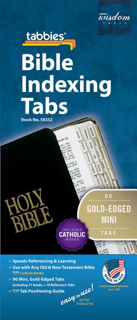 Bible Tab-Catholic-Mini: Mini Gold-Edged Catholic Bible Tabs - Ingram
