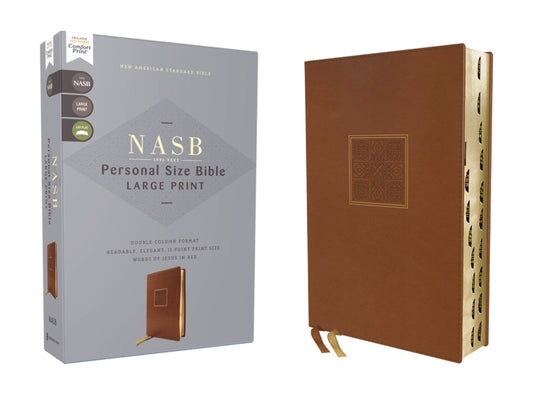 Nasb, Personal Size Bible, Large Print, Leathersoft, Brown, Red Letter, 1995 Text, Thumb Indexed, Comfort Print - Ingram