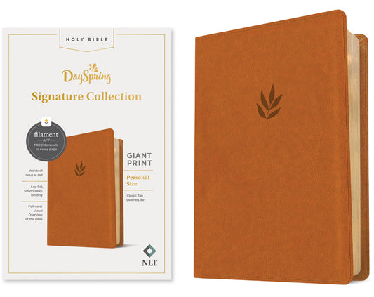 NLT Personal Size Giant Print Bible, Filament-Enabled Edition (Leatherlike, Classic Tan, Red Letter): Dayspring Signature Collection - Ingram