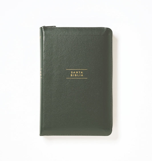 Nvi, Santa Biblia, Revisión 2022, Ultrafina, Tamaño Compacto, Piel Reciclada, Verde, Con Cierre, Palabras de Jesús En Rojo, Comfort Print - Ingram