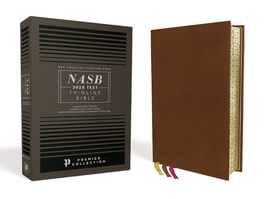 Nasb, Thinline Bible, Premium Goatskin Leather, Brown, Premier Collection, Black Letter, Gauffered Edges, 2020 Text, Comfort Print - Ingram