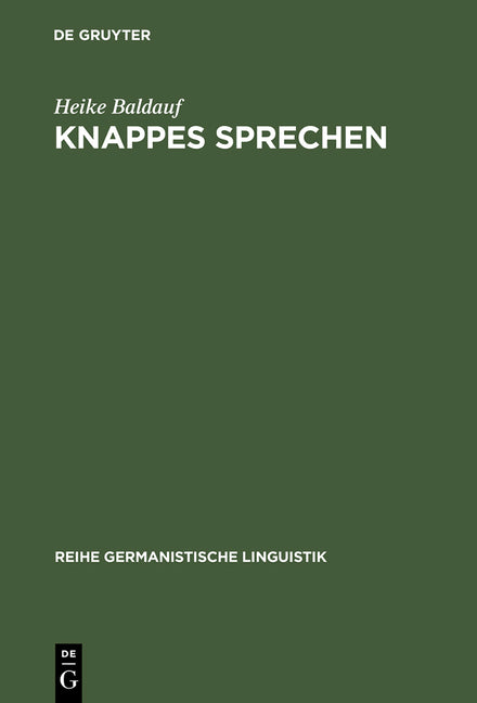 Knappes Sprechen (Reprint 2014) - Ingram