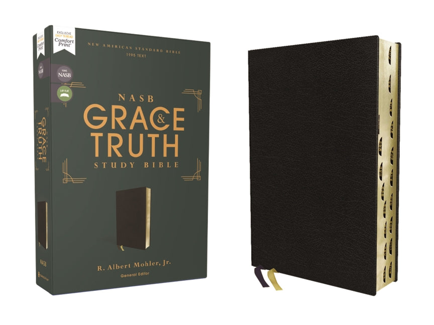 Nasb, the Grace and Truth Study Bible (Trustworthy and Practical Insights), Bonded Leather, Black, Red Letter, 1995 Text, Thumb Indexed, Comfort Print - Ingram