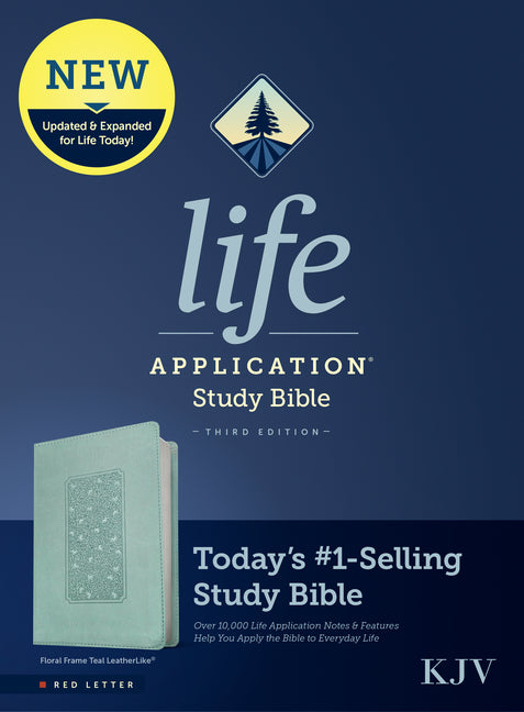 KJV Life Application Study Bible, Third Edition (Leatherlike, Floral Frame Teal, Red Letter) - Ingram