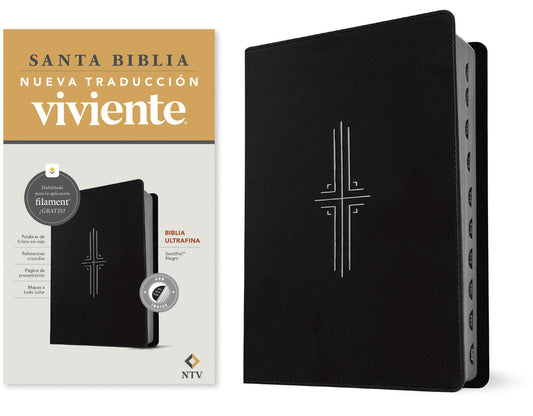 Biblia Ultrafina Ntv, Con Filament (Sentipiel, Negro, Índice, Letra Roja) - Ingram