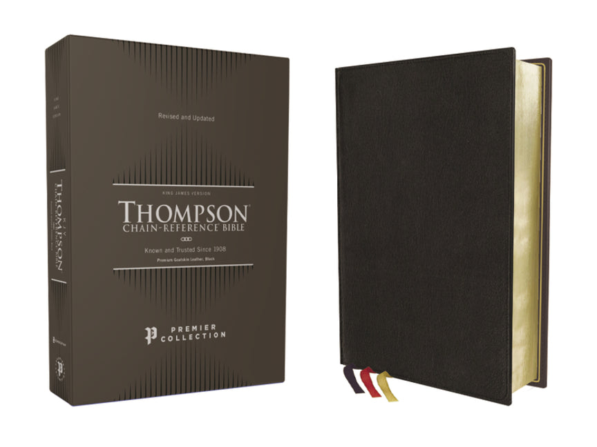 Kjv, Thompson Chain-Reference Bible, Premium Goatskin Leather, Black, Premier Collection, Art Gilded Edges, Black Letter, Comfort Print - Ingram