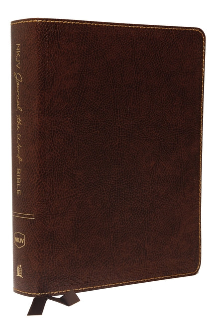 NKJV, Journal the Word Bible, Bonded Leather, Brown, Red Letter Edition, Comfort Print: Reflect, Journal, or Create Art Next to Your Favorite Verses - Ingram