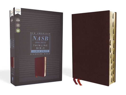 Nasb, Thinline Bible, Large Print, Bonded Leather, Burgundy, Red Letter Edition, 1995 Text, Thumb Indexed, Comfort Print - Ingram