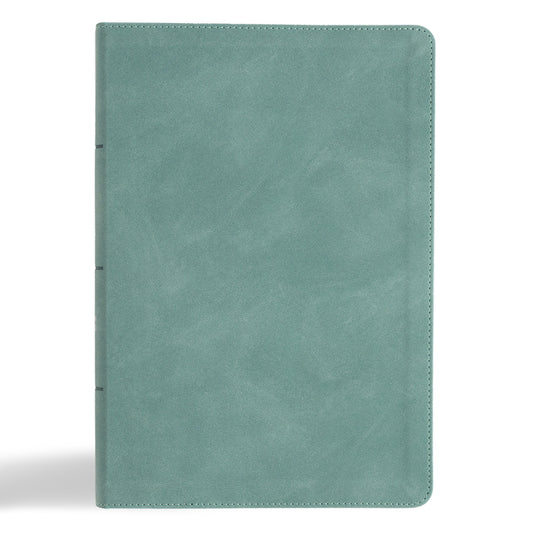 CSB Giant Print Single-Column Bible, Earthen Teal Suedesoft Leathertouch - Ingram