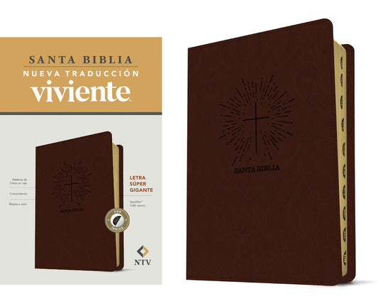 Santa Biblia Ntv, Letra Súper Gigante (Sentipiel, Café Oscuro, Índice, Letra Roja) - Ingram