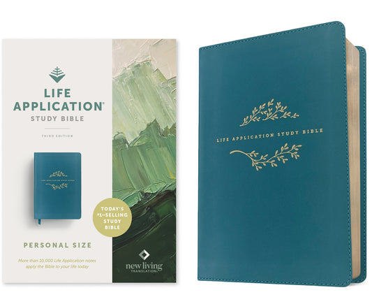 NLT Life Application Study Bible, Third Edition, Personal Size (Leatherlike, Teal Blue, Red Letter) - Ingram