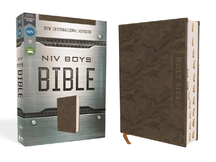 Niv, Boys' Bible, Leathersoft, Brown Camo, Thumb Indexed Tabs, Comfort Print - Ingram