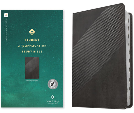 NLT Student Life Application Study Bible, Filament Enabled (Leatherlike, Charcoal Gray Striped, Indexed, Red Letter) - Ingram