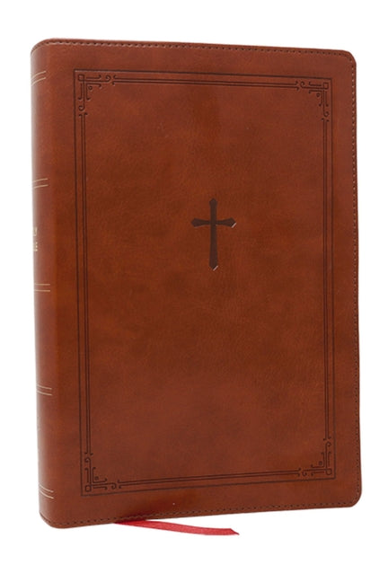 KJV Giant Print End-Of-Verse Reference Bible, Brown Leathersoft, Red Letter, Comfort Print - Ingram