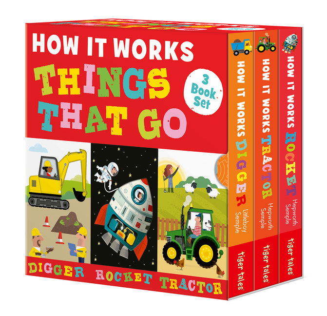 How It Works: Things That Go 3-Book Boxed Set: Digger; Rocket; Tractor - Ingram