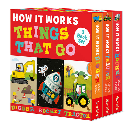 How It Works: Things That Go 3-Book Boxed Set: Digger; Rocket; Tractor - Ingram