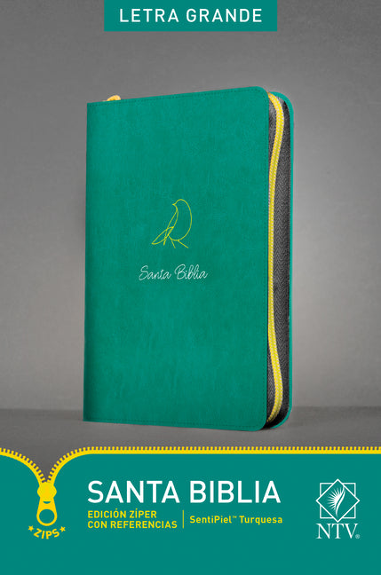 Santa Biblia Ntv, Edición Zíper Con Referencias, Letra Grande (Sentipiel, Turquesa, Índice) - Ingram