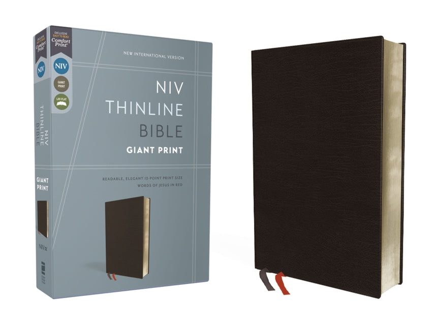 NIV, Thinline Bible, Giant Print, Bonded Leather, Black, Red Letter Edition (Special) - Ingram