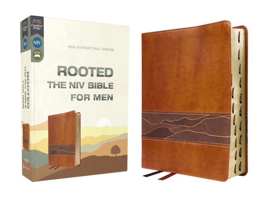Rooted: The NIV Bible for Men, Leathersoft, Brown, Thumb Indexed, Comfort Print - Ingram