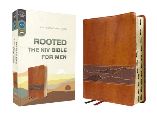 Rooted: The NIV Bible for Men, Leathersoft, Brown, Thumb Indexed, Comfort Print - Ingram