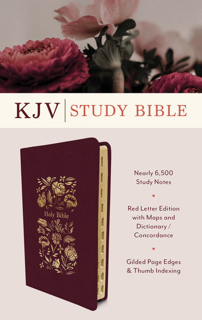 KJV Study Bible, Indexed [Crimson Bouquet] - Ingram
