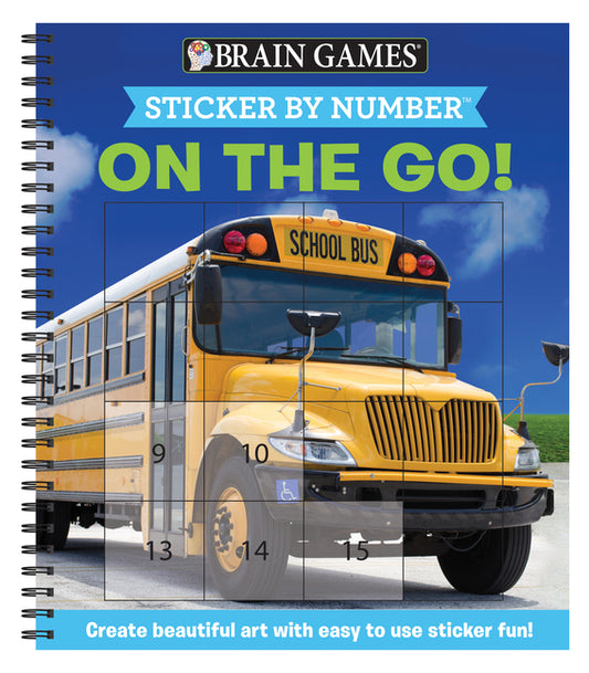 Brain Games - Sticker by Number: On the Go (Easy - Square Stickers): Create Beautiful Art with Easy to Use Sticker Fun! - Ingram