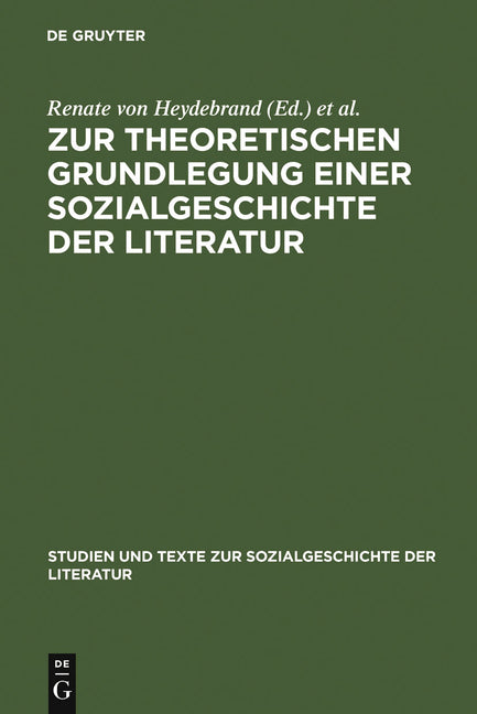 Zur Theoretischen Grundlegung Einer Sozialgeschichte Der Literatur: Ein Struktural-Funktionaler Entwurf (Reprint 2011) - Ingram