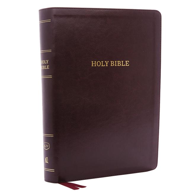 KJV, Deluxe Reference Bible, Super Giant Print, Imitation Leather, Burgundy, Indexed, Red Letter Edition - Ingram