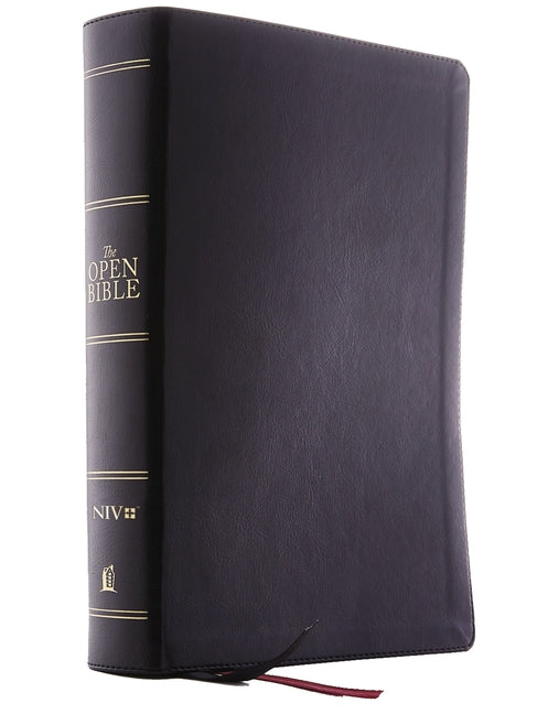 Niv, Open Bible, Leathersoft, Black, Red Letter Edition, Comfort Print: Complete Reference System - Ingram