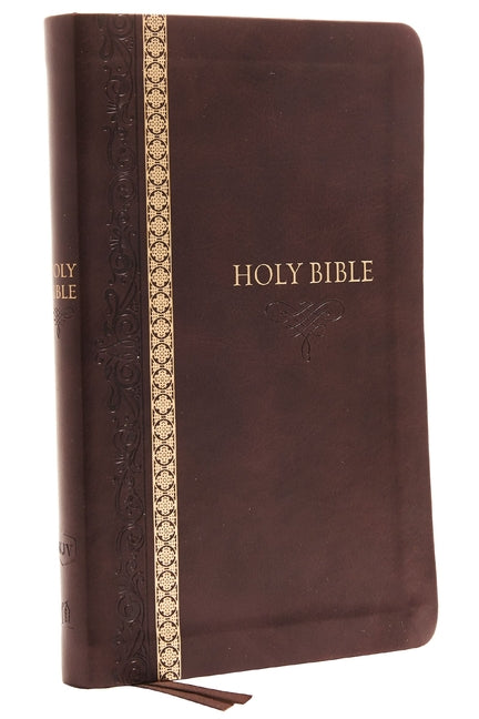 KJV, Thinline Bible, Standard Print, Imitation Leather, Brown, Indexed, Red Letter Edition, Comfort Print - Ingram