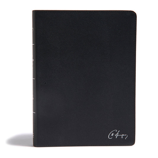 KJV Spurgeon Study Bible, Black Genuine Leather - Ingram