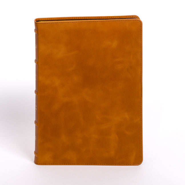 NASB Large Print Thinline Bible, Holman Handcrafted Collection, Marbled Chestnut Premium Calfskin - Ingram