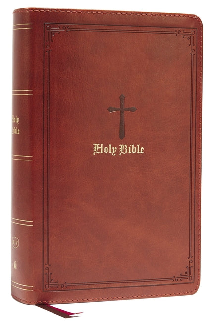 KJV Holy Bible: Large Print Single-Column with 43,000 End-Of-Verse Cross References, Brown Leathersoft, Personal Size, Red Letter, Comfort Print: King - Ingram