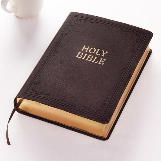 KJV Super Giant Print Lux-Leather Brown - Ingram