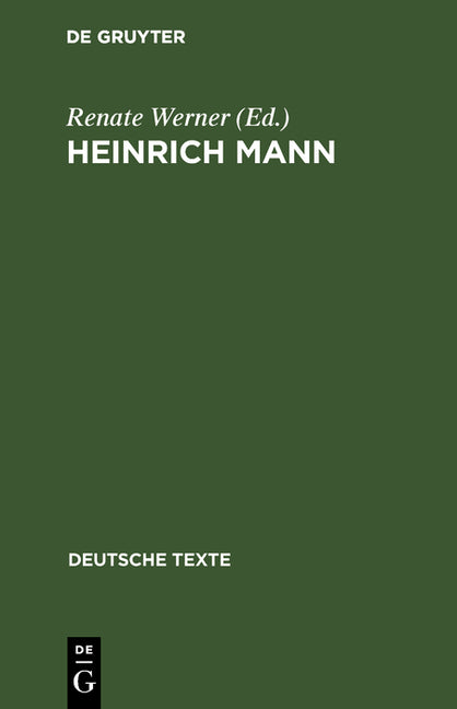 Heinrich Mann (Reprint 2017) - Ingram