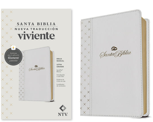 Biblia Manual Ntv, Letra Grande Con Filament (Sentipiel, Blanco, Letra Roja) - Ingram