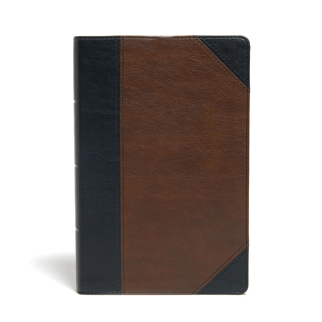KJV Large Print Personal Size Reference Bible, Black/Brown Leathertouch - Ingram