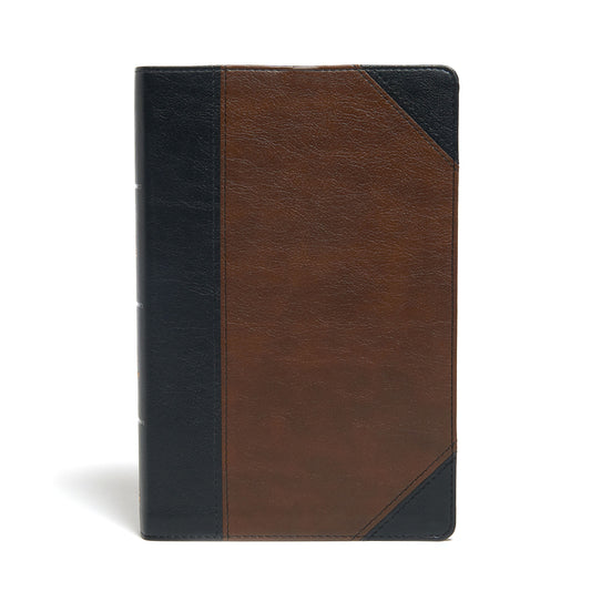KJV Large Print Personal Size Reference Bible, Black/Brown Leathertouch - Ingram