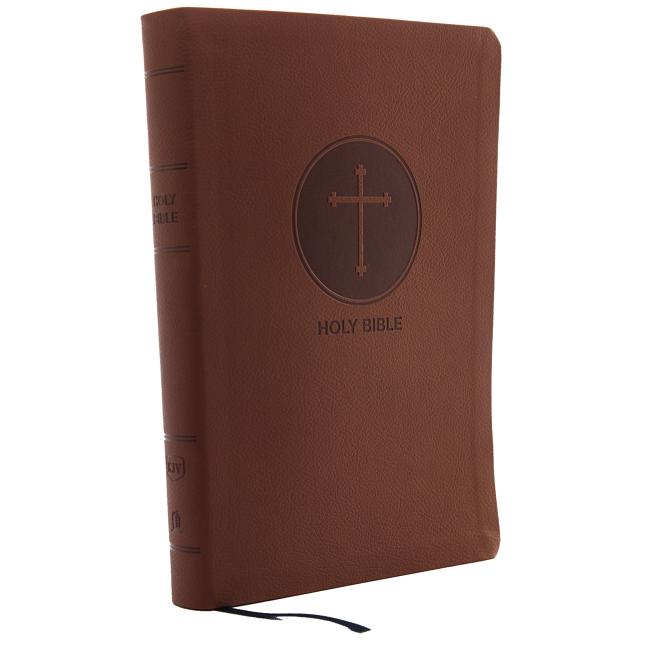 KJV, Reference Bible, Giant Print, Imitation Leather, Brown, Red Letter Edition - Ingram