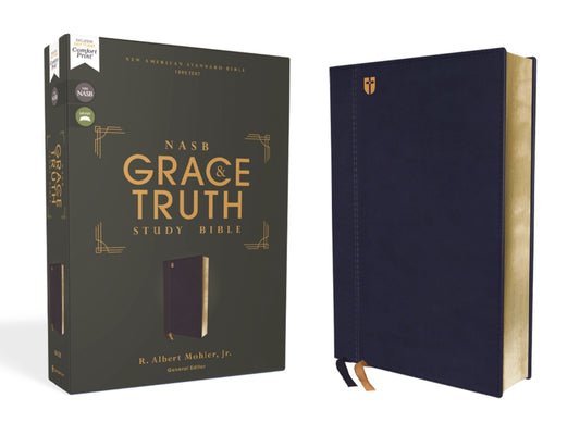 Nasb, the Grace and Truth Study Bible (Trustworthy and Practical Insights), Leathersoft, Navy, Red Letter, 1995 Text, Comfort Print - Ingram