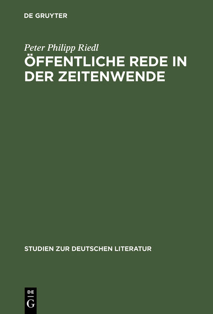 Öffentliche Rede in der Zeitenwende (Reprint 2013) - Ingram