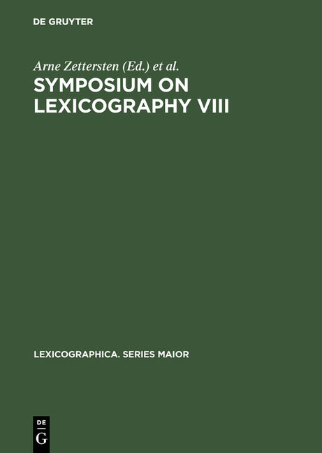 Symposium on Lexicography VIII (Reprint 2017) - Ingram