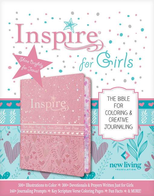 Inspire Bible for Girls NLT (Leatherlike, Pink): The Bible for Coloring & Creative Journaling - Ingram